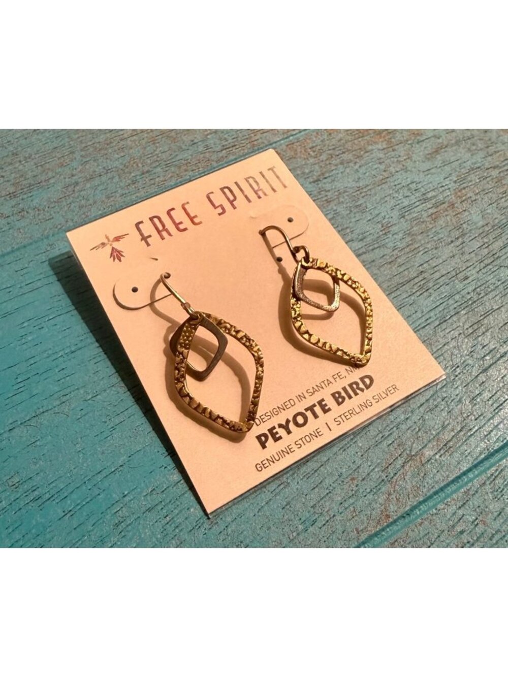NWT Peyote Bird Free Spirit Silver & Gold Toned Drop Earrings BOHO Santa Fe